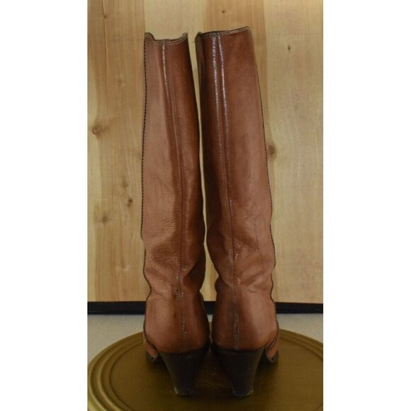 🌹Davos Gomma Womens Tall Riding  Brown Leather Made In Italy Boots Size 9 - Picture 6 of 12